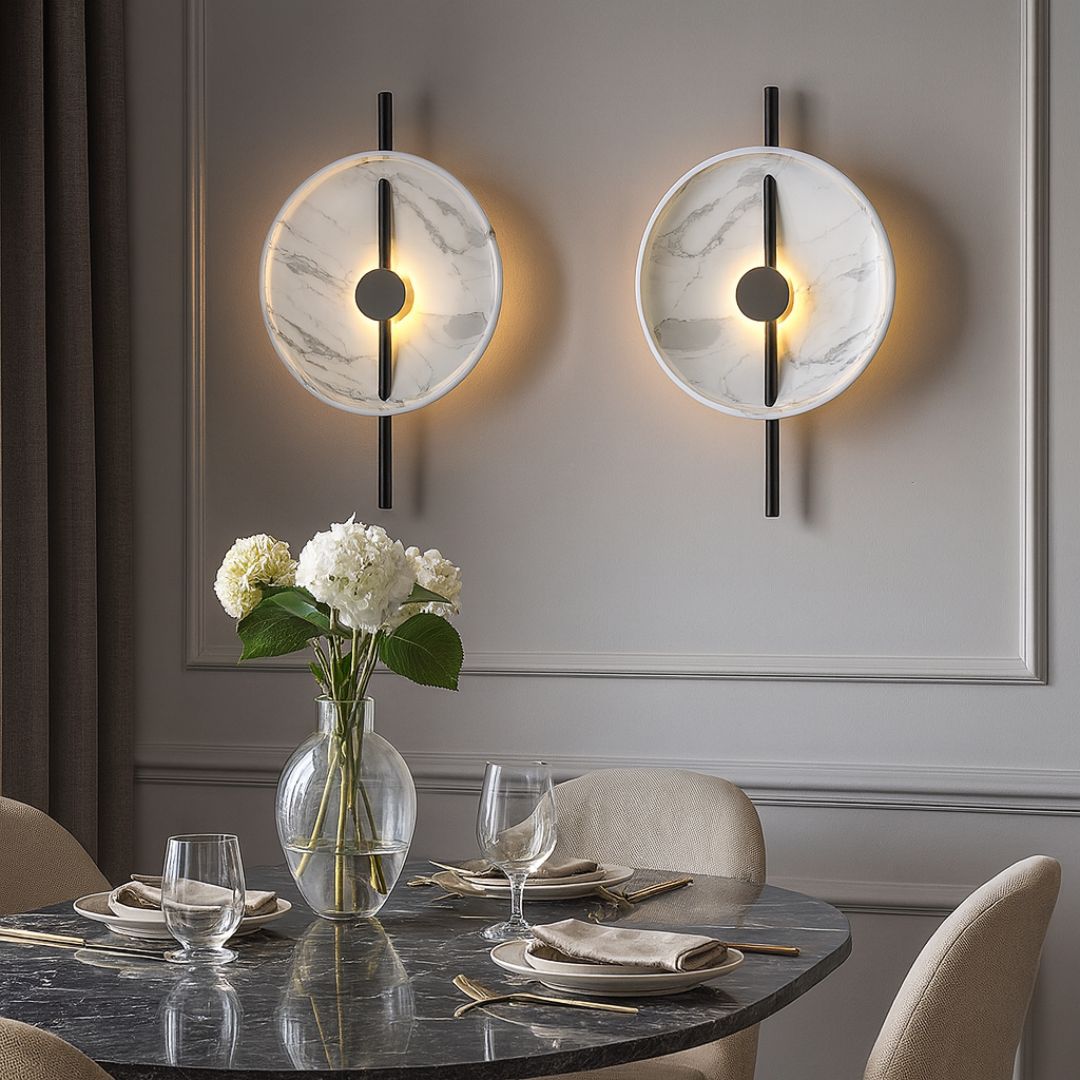 Acrylic Round LED Wall Sconce - 18.9in Height, Modern Wall Lamp for Home Decor