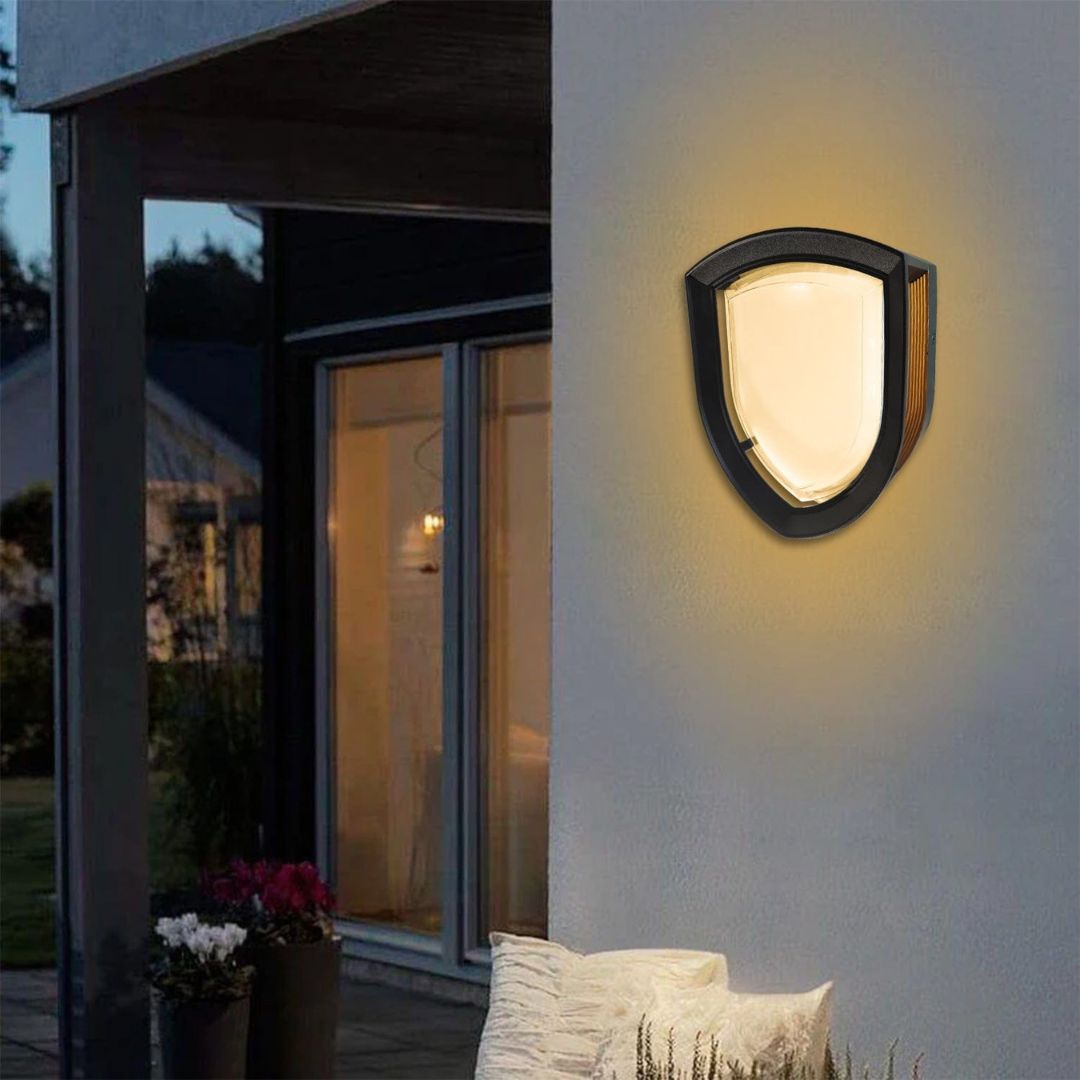 Outdoor Wall Light Sconce with Warm White LED - Metal and Acrylic Design