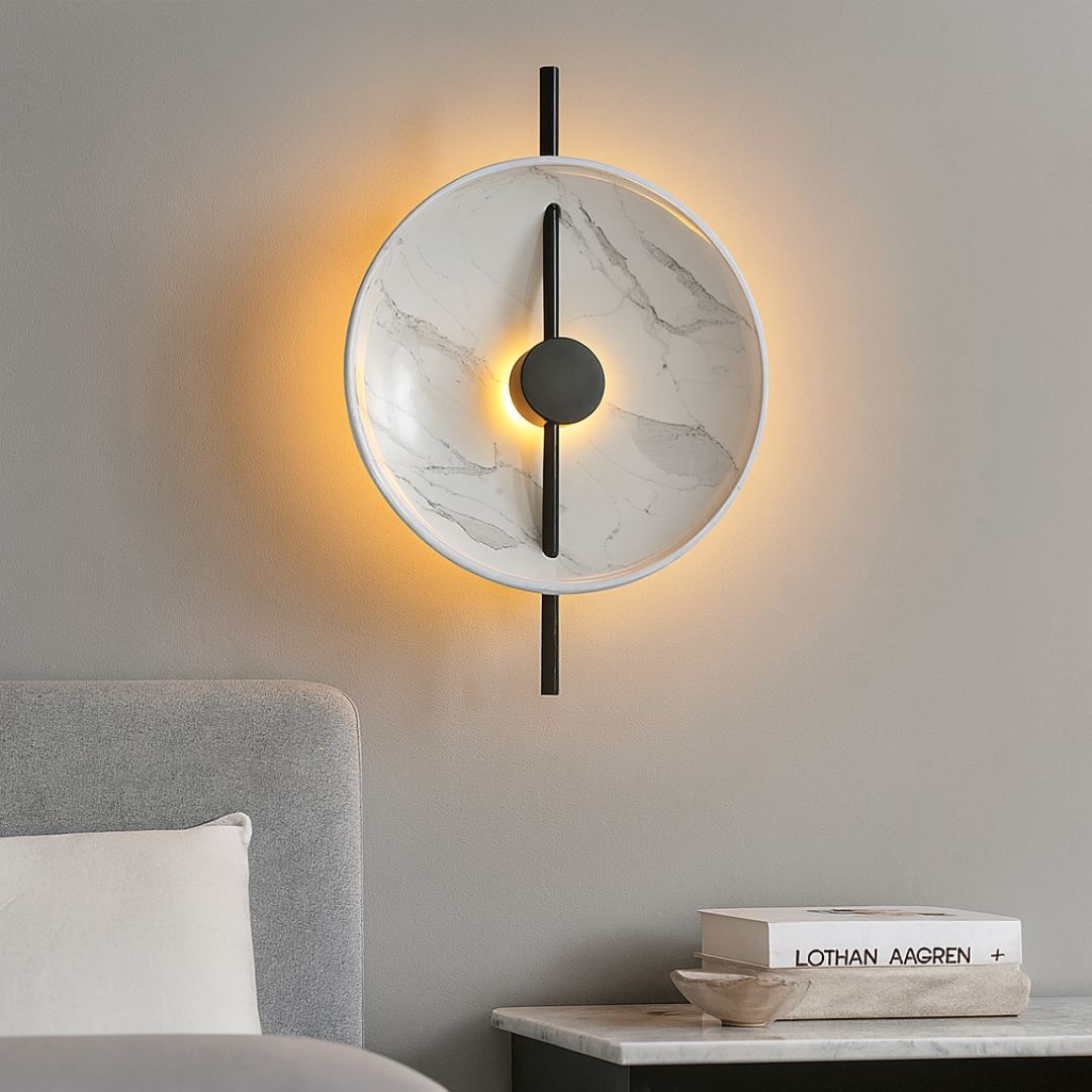 Acrylic Round LED Wall Sconce - 18.9in Height, Modern Wall Lamp for Home Decor