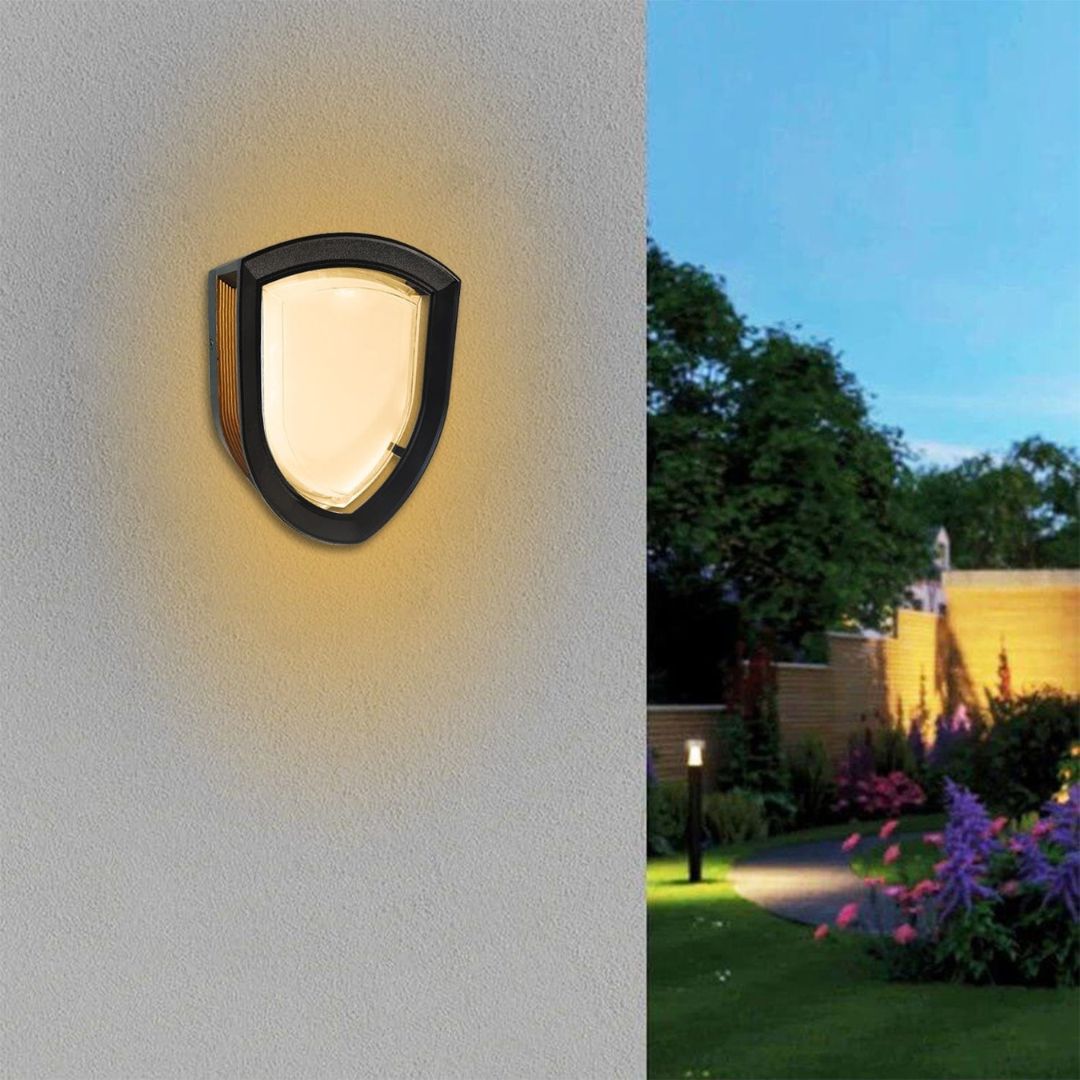 Outdoor Wall Light Sconce with Warm White LED - Metal and Acrylic Design