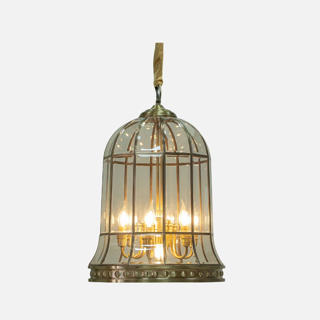 Elegant Brass Bell Pendant Light with Antique Finish – Kitchen Hanging Light