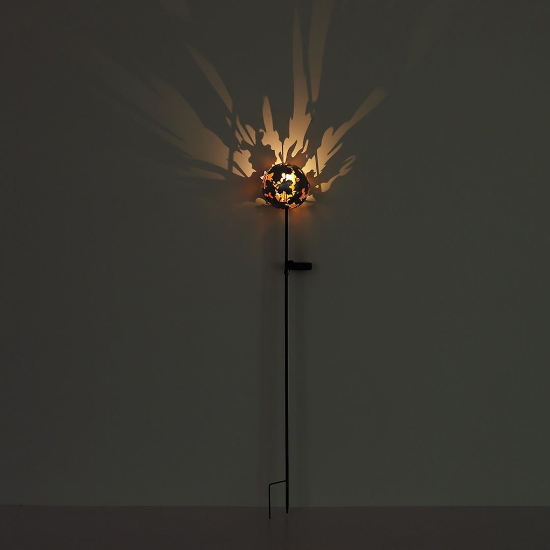 Solar Garden Light LED Maple Leaf Rust Metal IP44