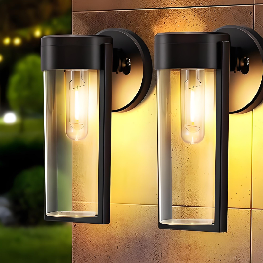 Solar Wall Lights Outdoor, Waterproof Auto On/Off Outdoor Light Fixtures