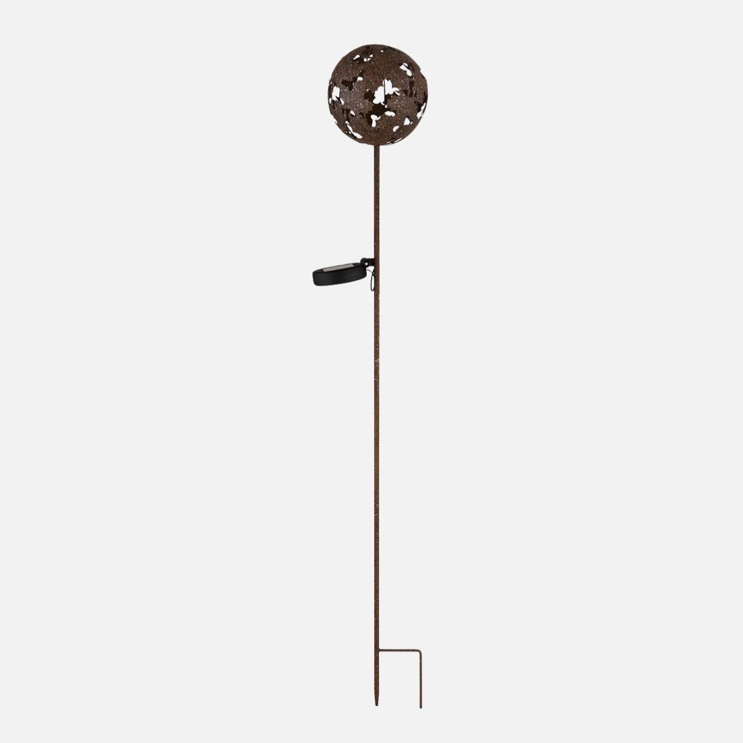 Solar Garden Light LED Maple Leaf Rust Metal IP44