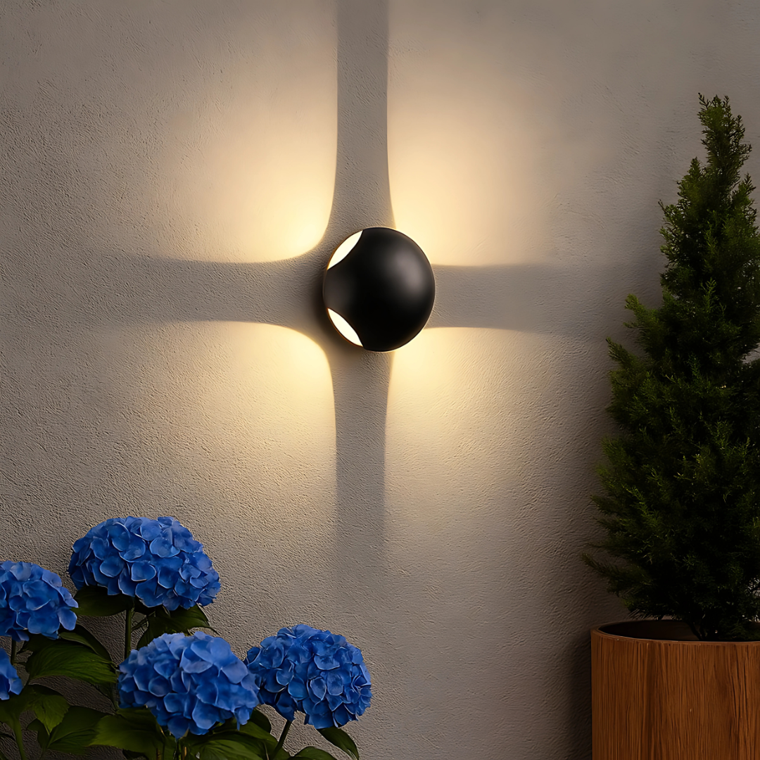 LED Outdoor Wall Light Black Aluminum IP54 3000K