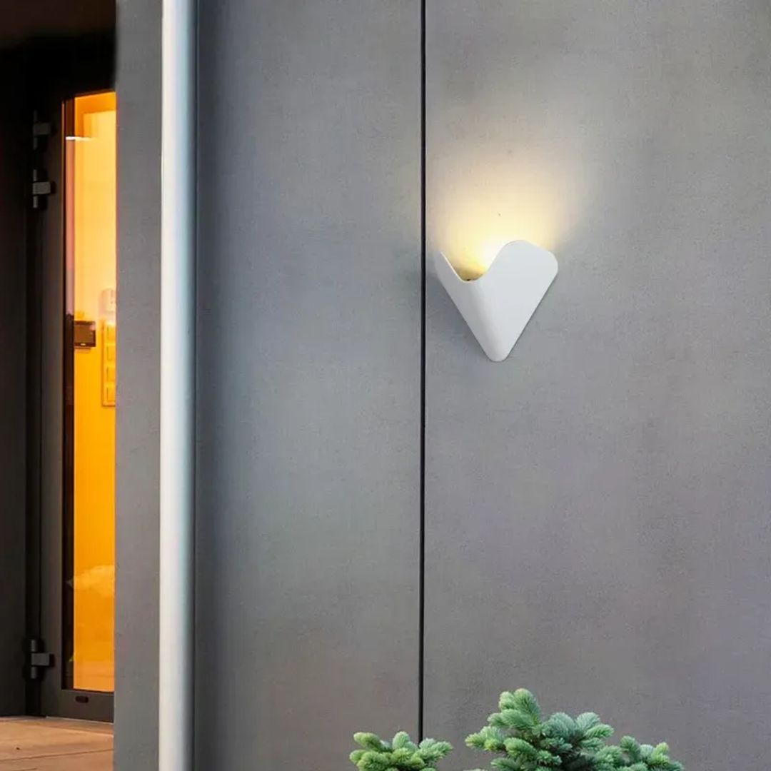 Outdoor Wall Light Black V Shape Aluminium 3000K LED IP54