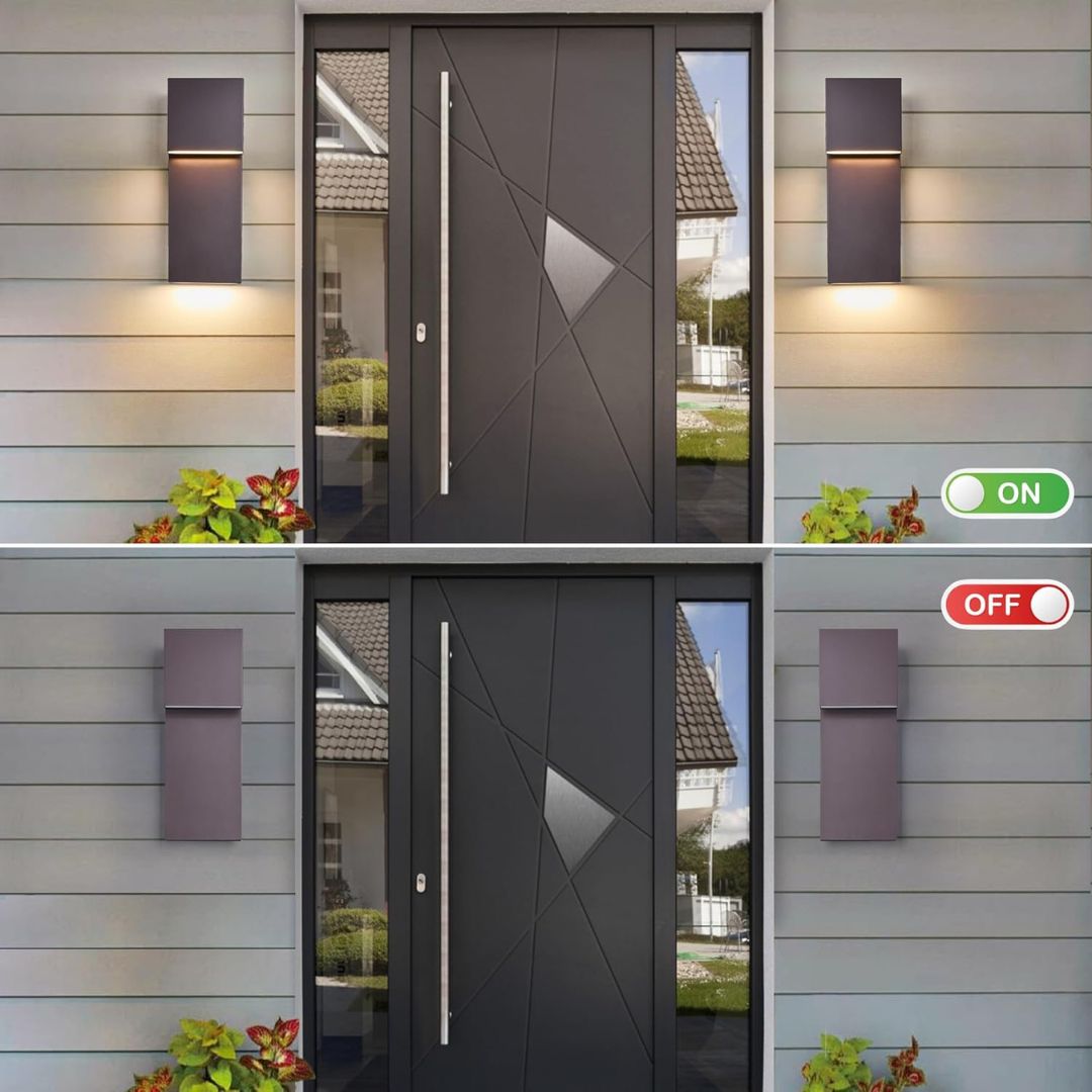 LED Outdoor Wall Sconce 17W Modern Waterproof Light Textured Black