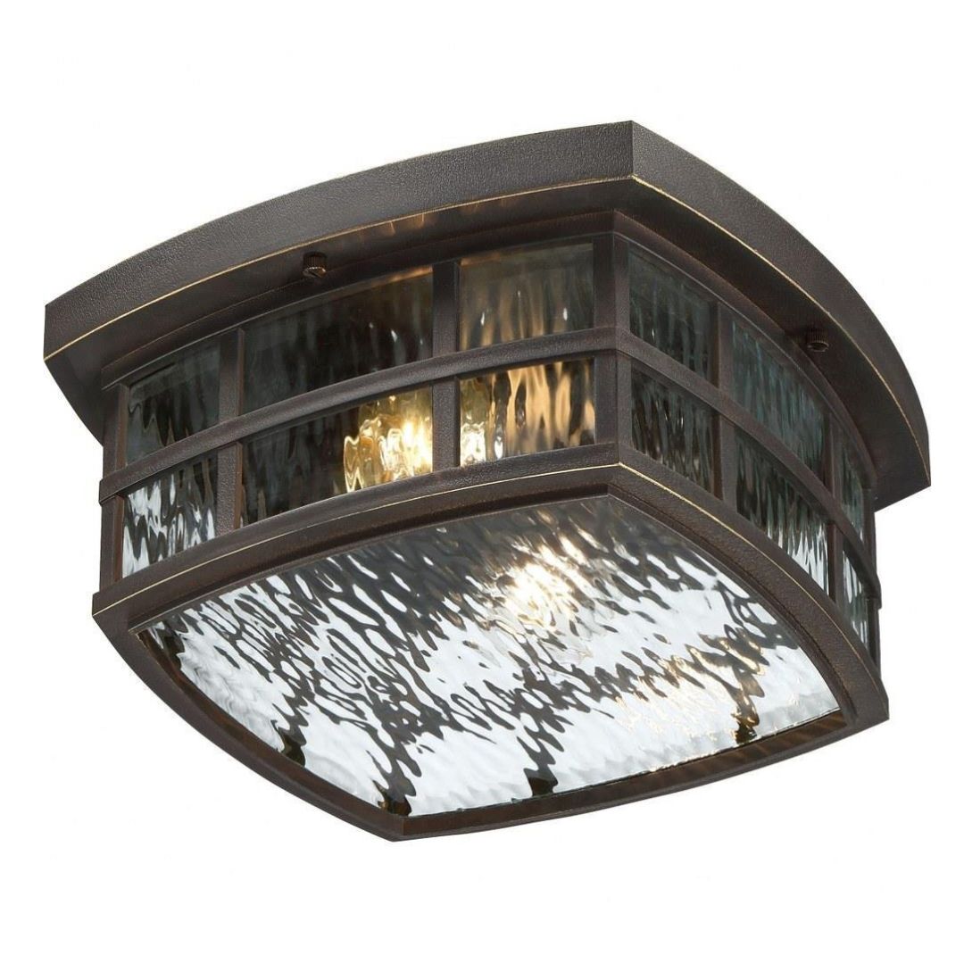 Outdoor Flush Mount Ceiling Light Mystic Black 5.75in Coastal Armour