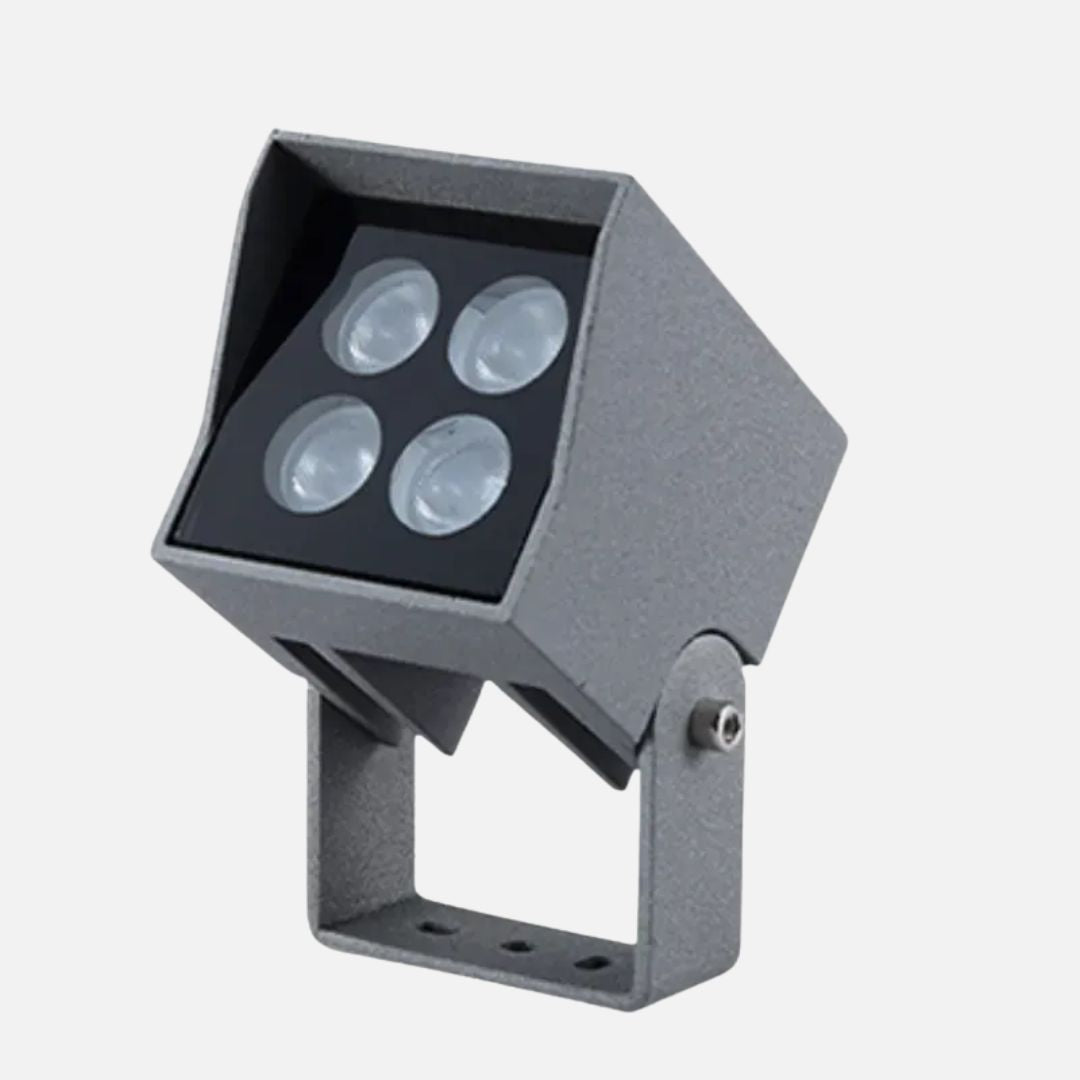 Outdoor LED Floodlight 12W 3000K IP65 Aluminium Grey
