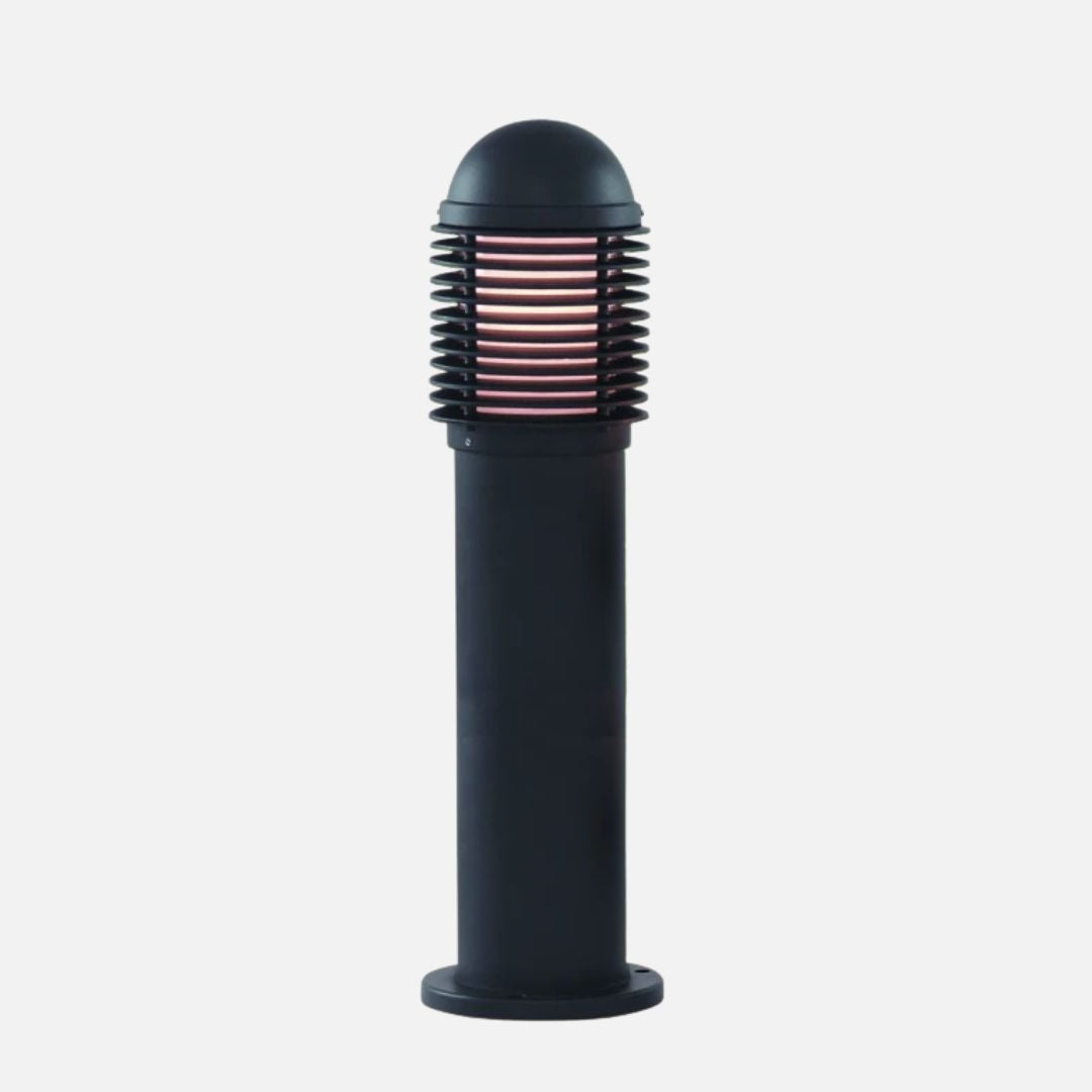 Outdoor Aluminium Bollard Lamp Post Black IP44 17.7in E27
