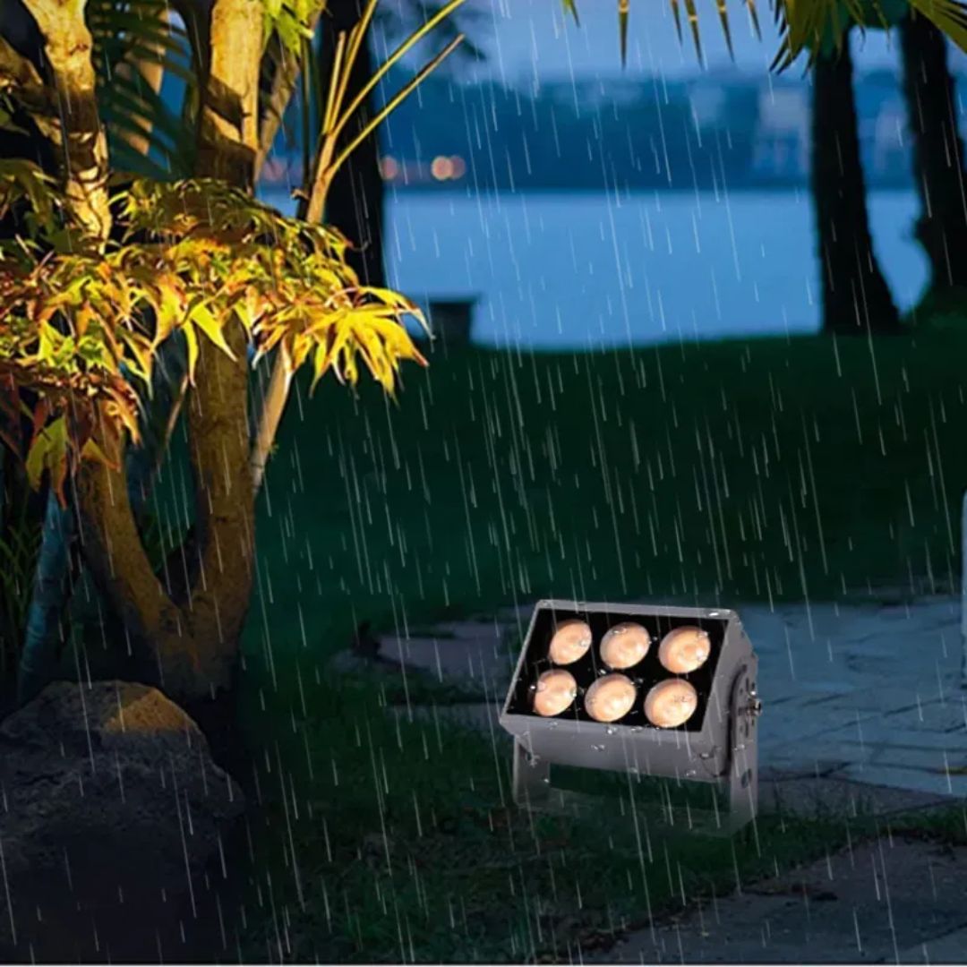 Outdoor LED Floodlight 12W 3000K IP65 Aluminium Grey
