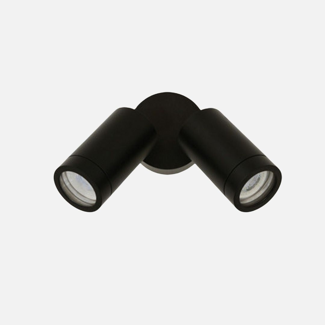 Outdoor Wall Spotlight IP65 Adjustable Dual LED 2x8W Black