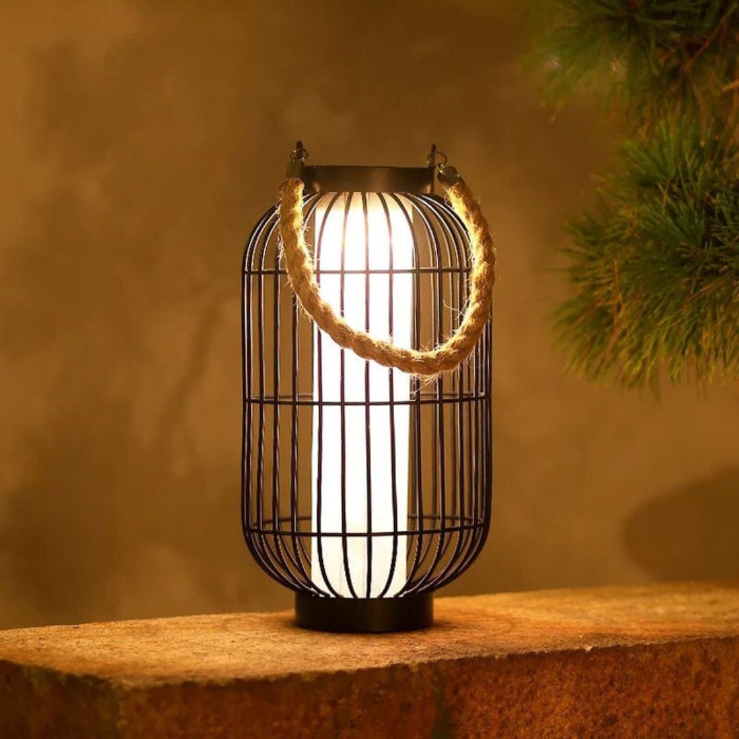 Solar LED Garden Lantern Light with Rope Handle – IP55
