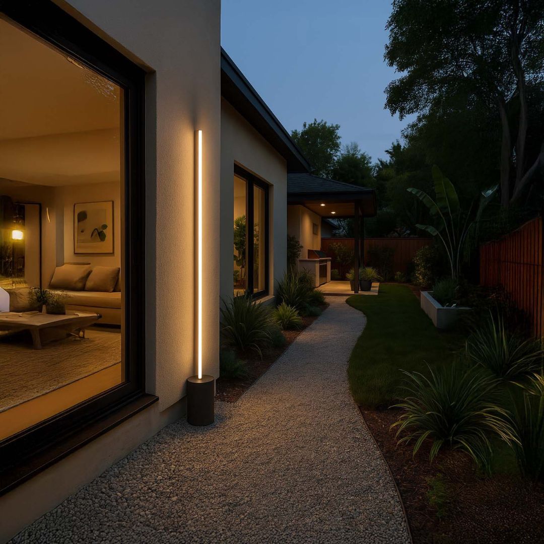 Contemporary Matte Black Outdoor Light Fixture with Adjustable Wattage