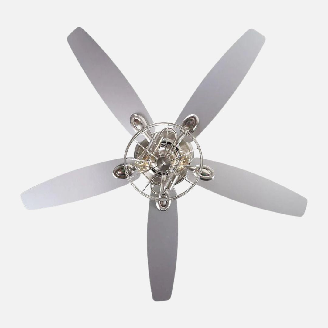 52 Modern Ceiling Fan with Lights and Remote Control – Brushed Nickel Finish
