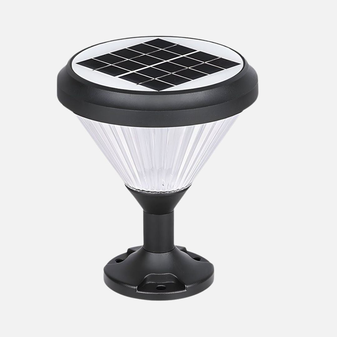 Solar LED Post Light Outdoor Waterproof Black IP65 Color Changing