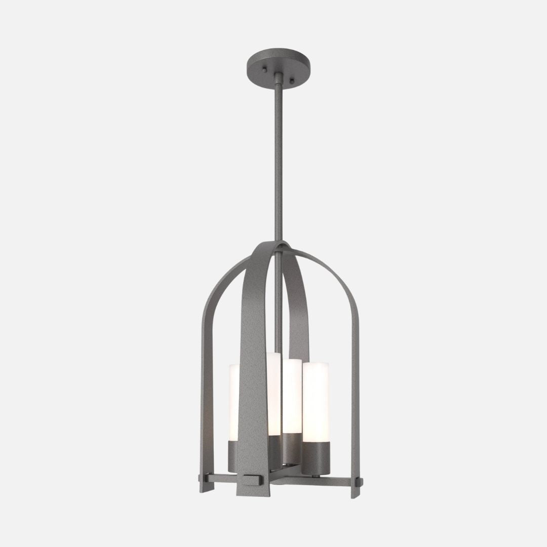 Elegant Outdoor Lantern with Four-Light Cluster and Aluminum Design