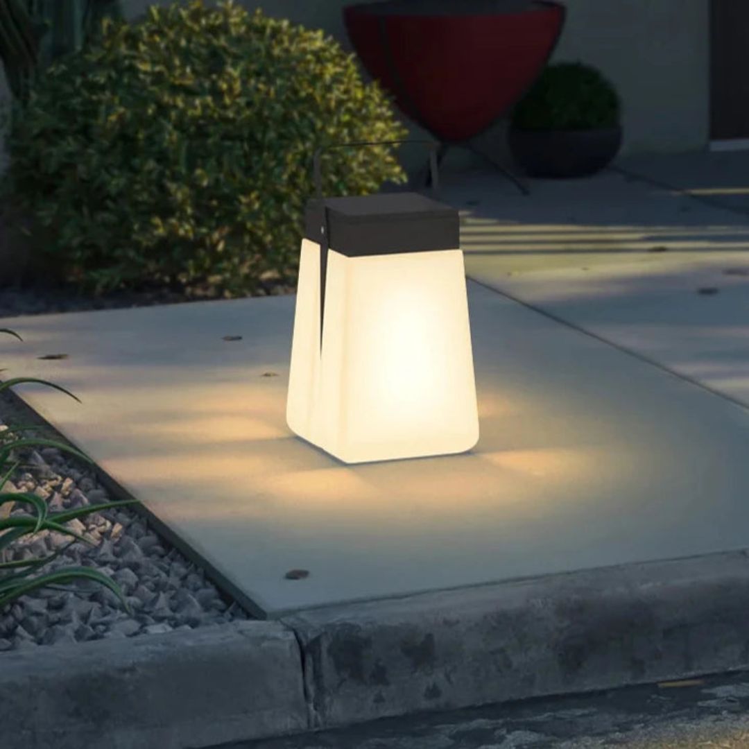 Outdoor Solar Lantern with Remote Control and Dusk-to-Dawn Sensor