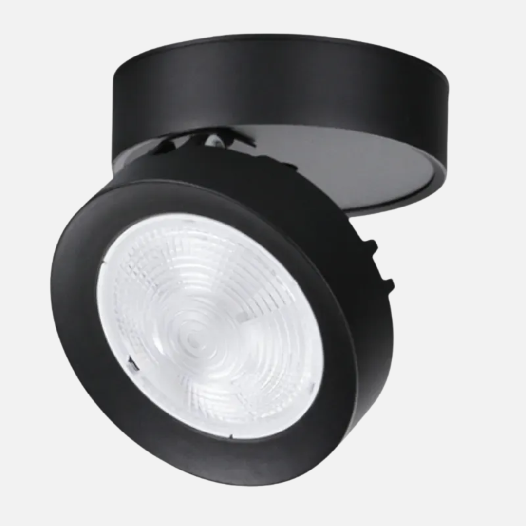 Outdoor Wall Light 12W LED IP65 Round Black Aluminium Adjustable