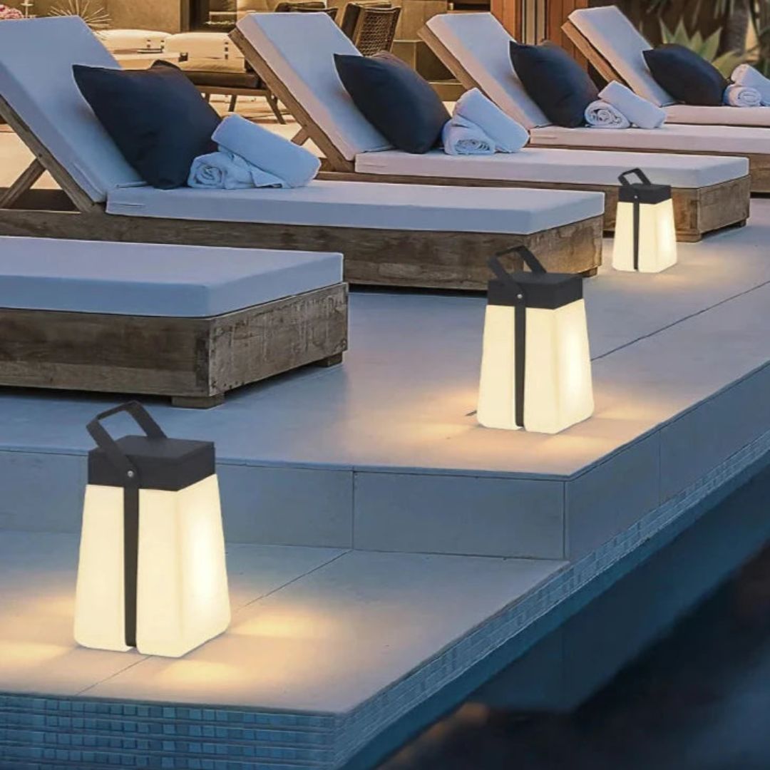 Outdoor Solar Lantern with Remote Control and Dusk-to-Dawn Sensor