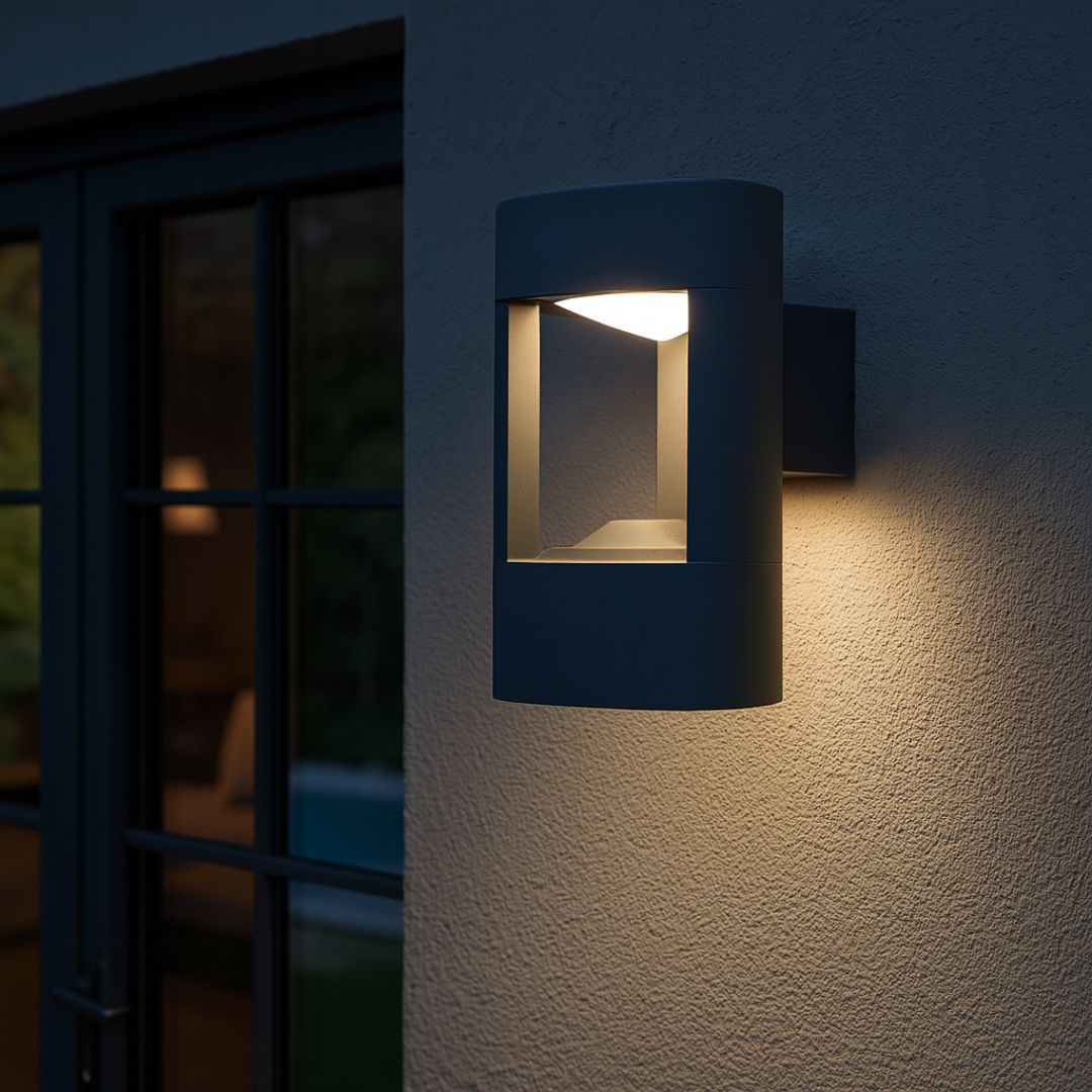 Outdoor Wall Light Grey Aluminium IP54 8W LED 6000K 300lm