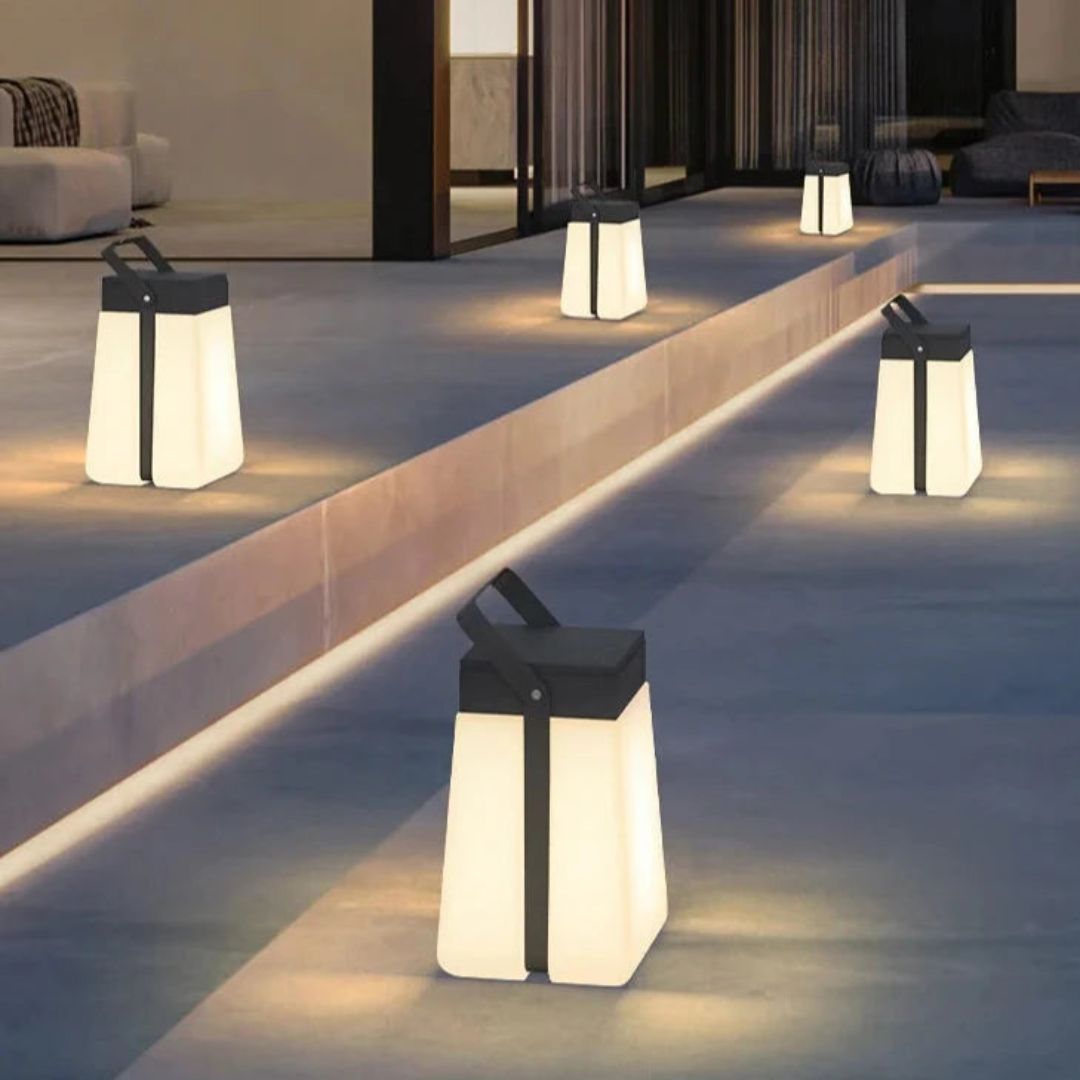 Outdoor Solar Lantern with Remote Control and Dusk-to-Dawn Sensor