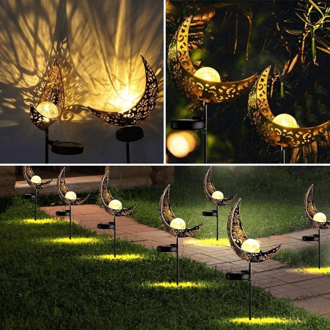 Solar Outdoor Half-Moon Light with Dusk-to-Dawn Sensor – Weatherproof Garden Lights