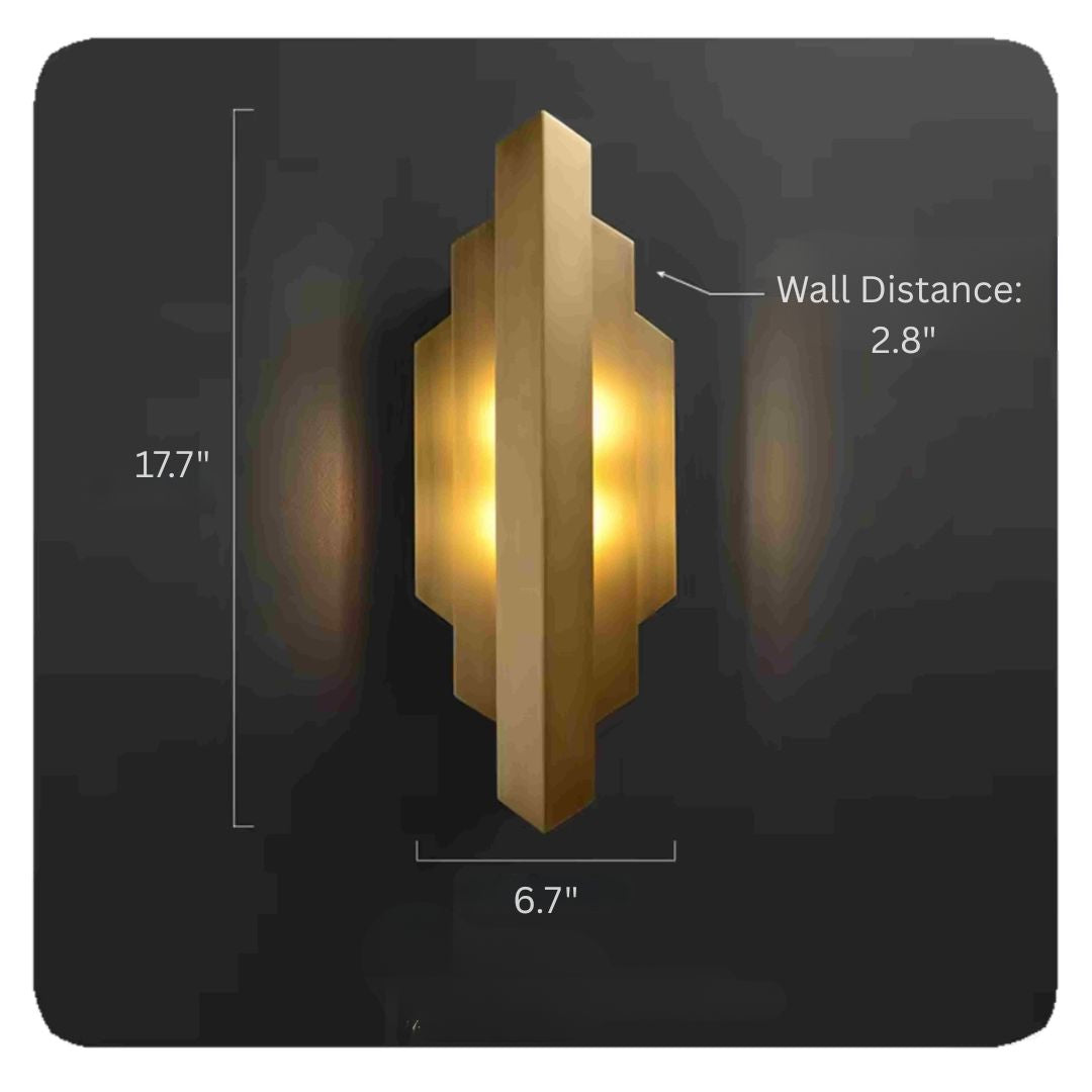 Brass Plated Geometric Wall Sconce Light with 5W LED Warm Lighting