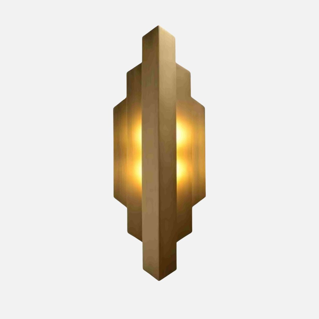 Brass Plated Geometric Wall Sconce Light with 5W LED Warm Lighting