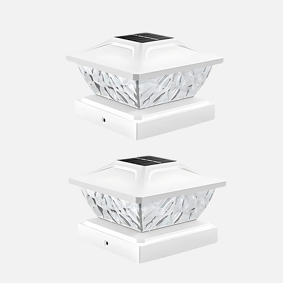 Solar Post Cap Lights Waterproof LED Outdoor Garden Lamps 2 Pack