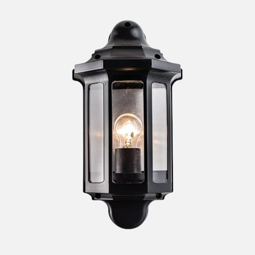 Traditional Outdoor Wall Lantern Light Black IP44 E27 240V 60W