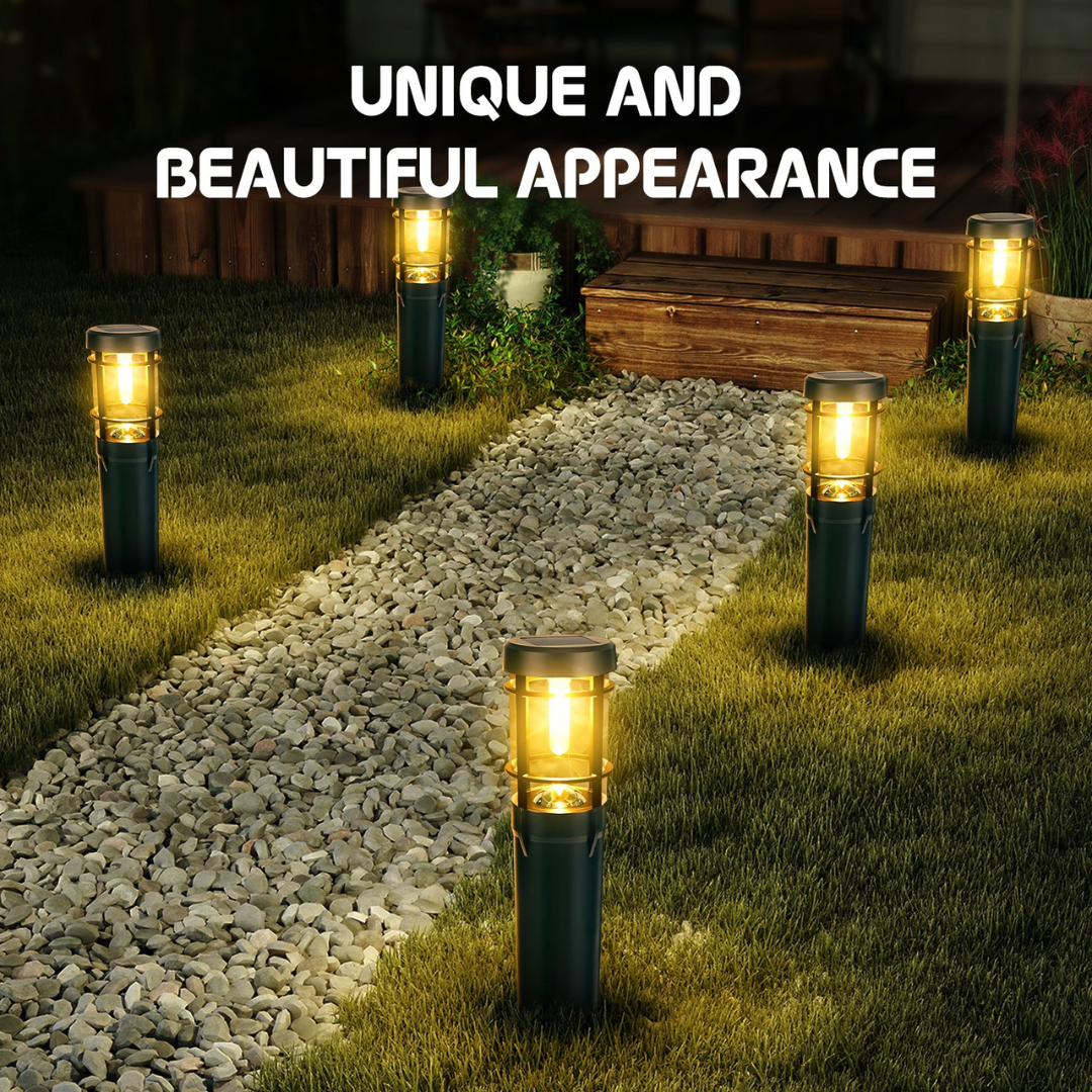 Solar Pathway Lights - Waterproof Outdoor Landscape Lighting for Driveway and Walkway, 14-Hour Illumination, Auto On/Off