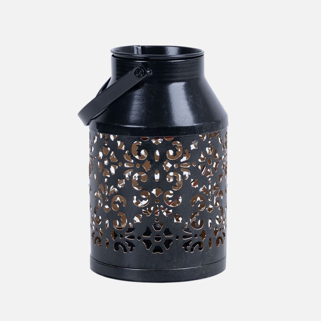 LED Solar Garden Lantern Black Planter Light with Sensor