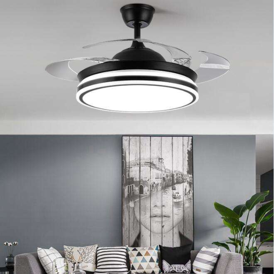 Modern Ceiling Fan with LED Light and Remote Control – 42 Inch Design