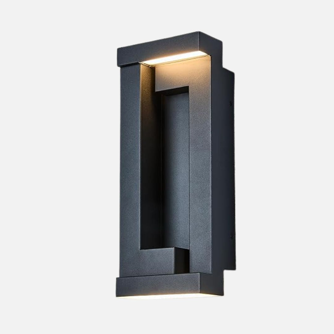 Modern Outdoor LED Wall Light Textured Black Waterproof 2200 Lumens