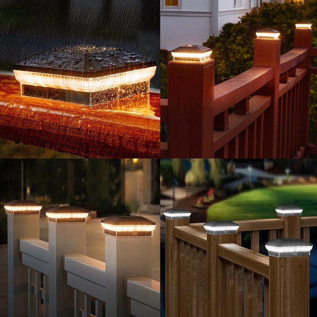 Solar Post Lights with 40 LEDs – Waterproof Outdoor Lighting for 4x4 Posts