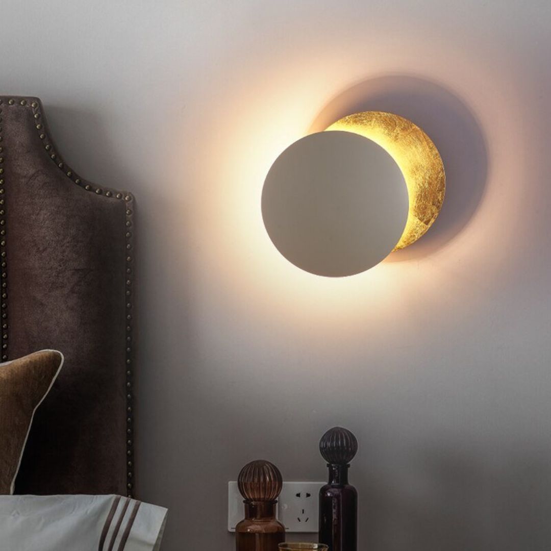 Gold Eclipse LED Wall Lamp – Modern Rotating Wall Light