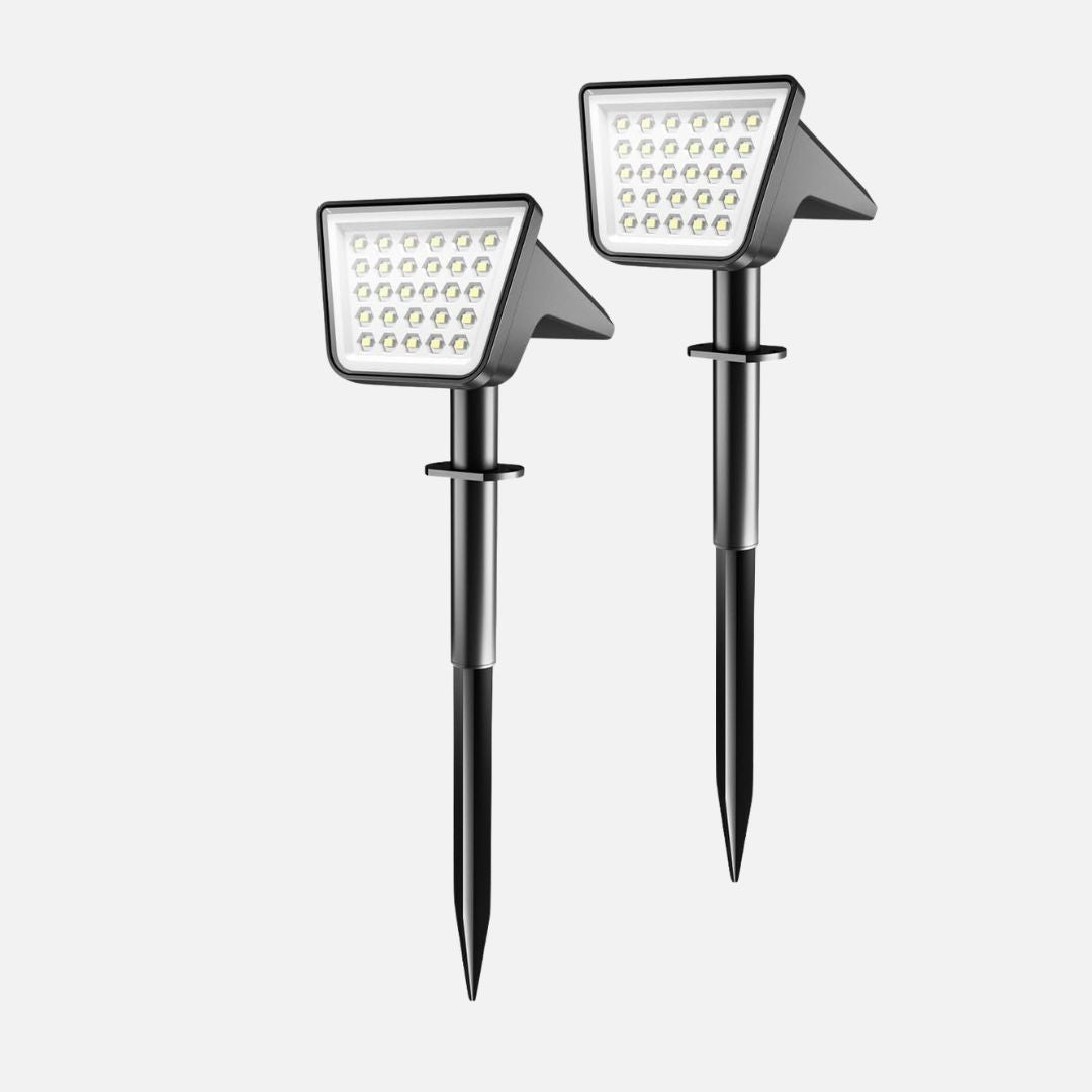 Solar Spot Lights Outdoor 28 LED 7500K Waterproof Landscape Lamps