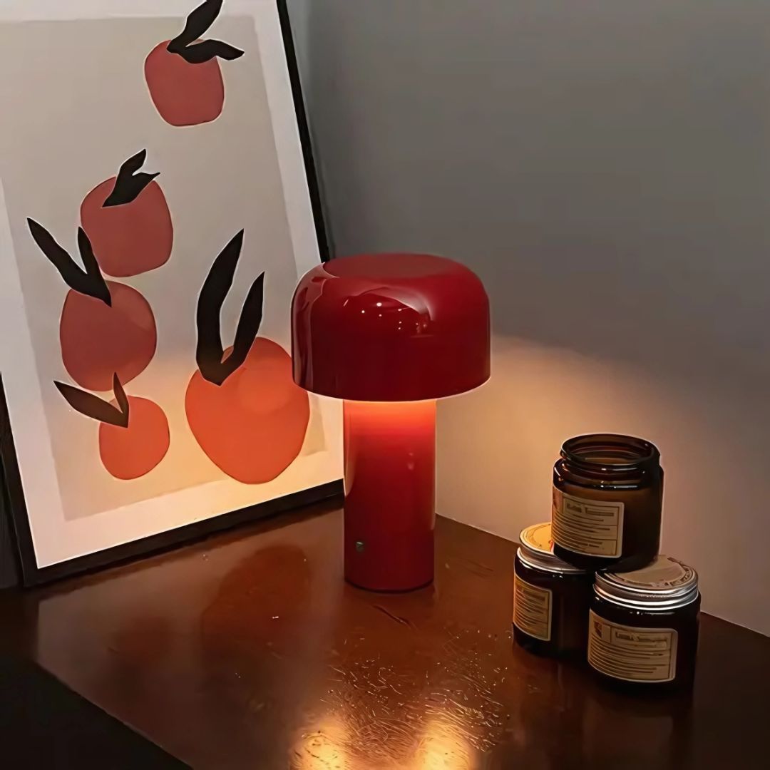 Dimmable Mushroom Table Lamp – Touch Control LED Bedroom Lamp in Multiple Colors for Living Room and Bedside Use