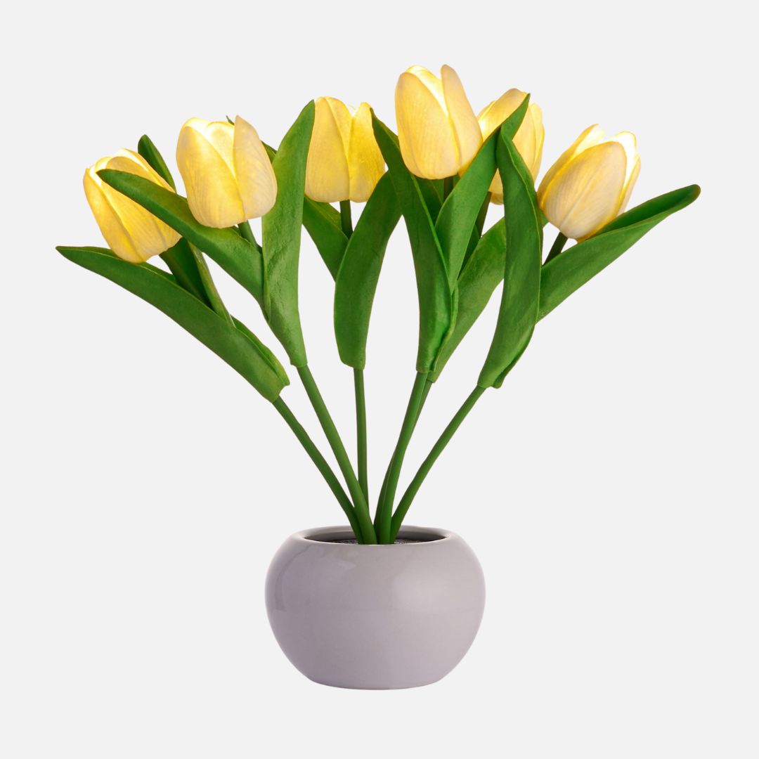 LED Tulip Flower Light for Home Decor - Realistic Design, Battery Powered