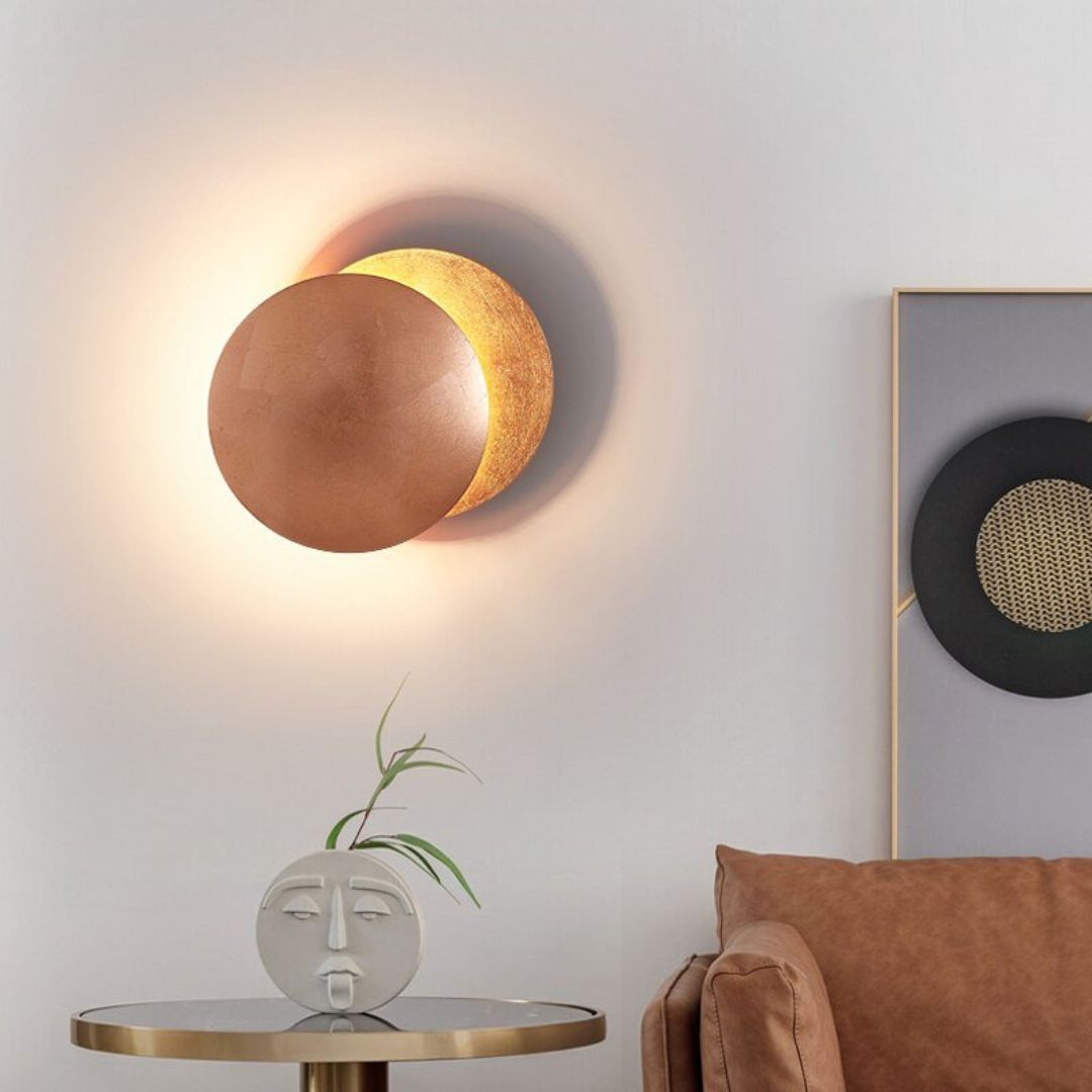 Gold Eclipse LED Wall Lamp – Modern Rotating Wall Light