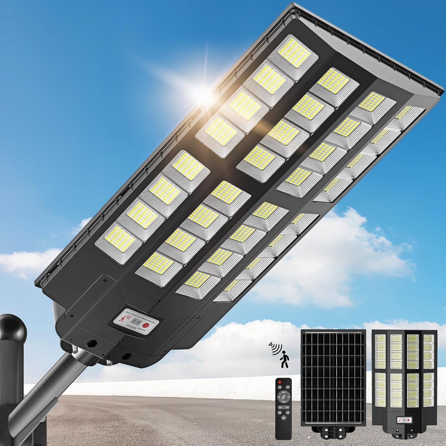 Solar Street Light Motion Sensor Waterproof LED Outdoor Lamp