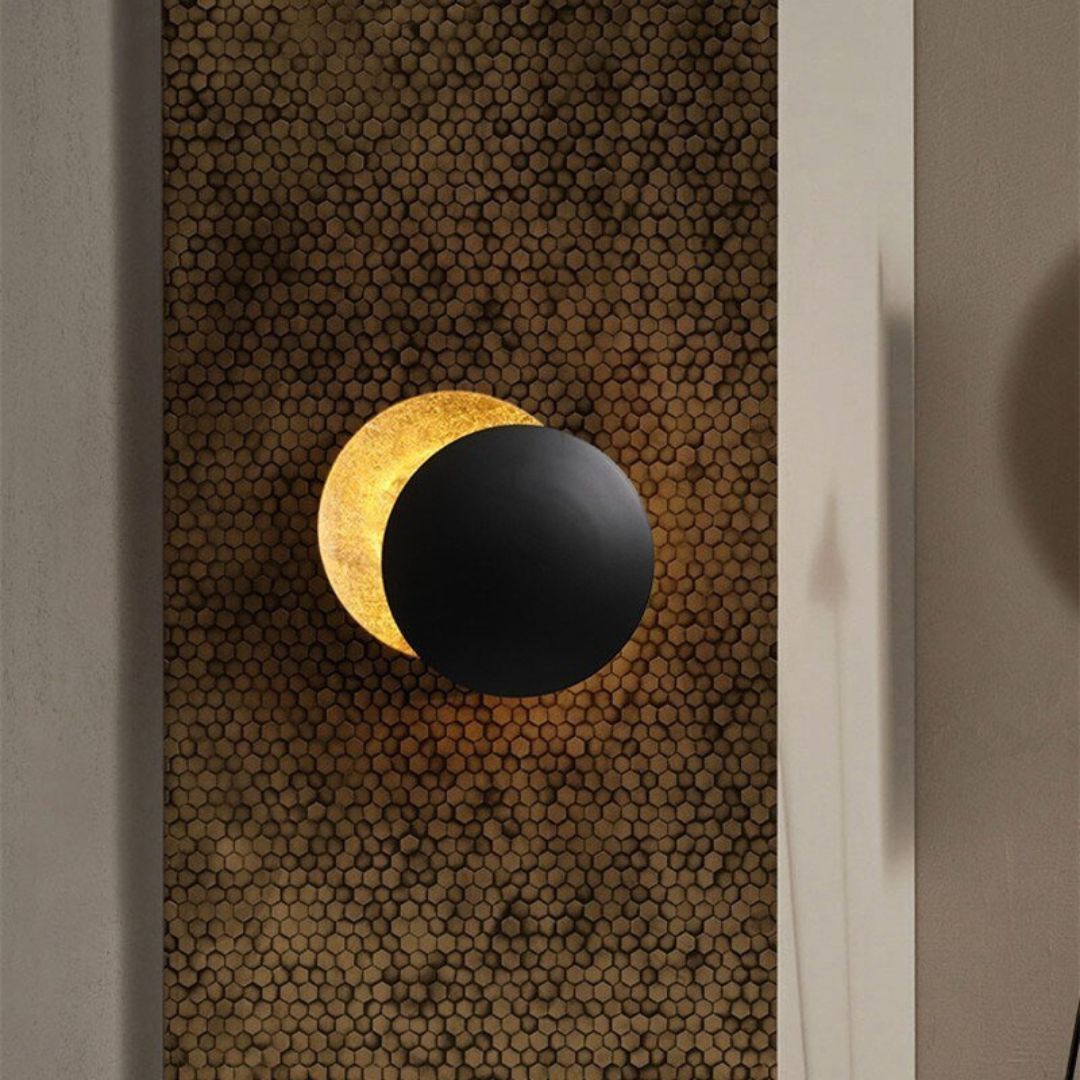 Gold Eclipse LED Wall Lamp – Modern Rotating Wall Light