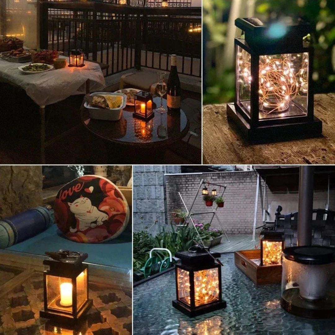 Outdoor Solar LED Lantern Warm White Waterproof Hanging Light