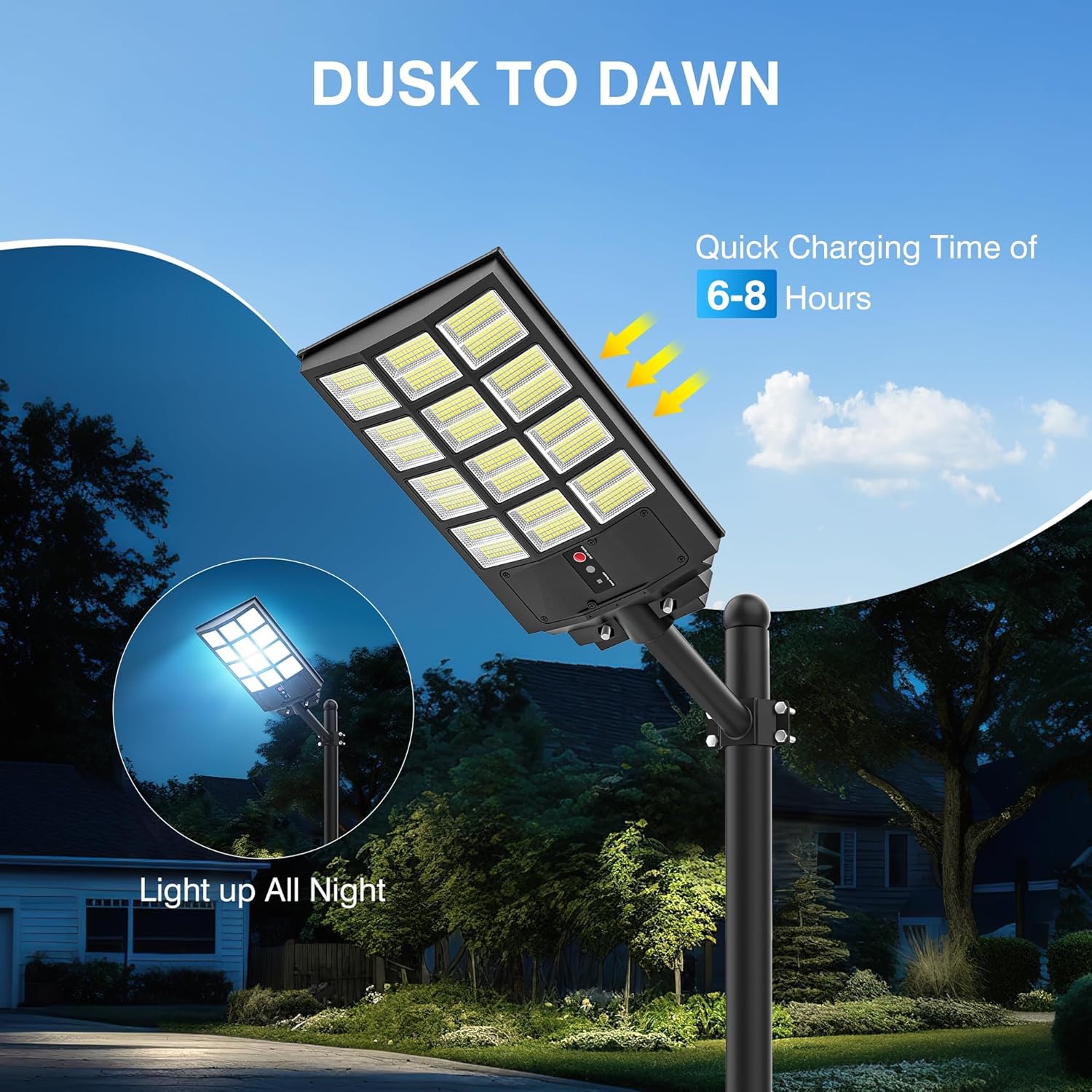 Solar Street Light Motion Sensor Waterproof LED Outdoor Lamp