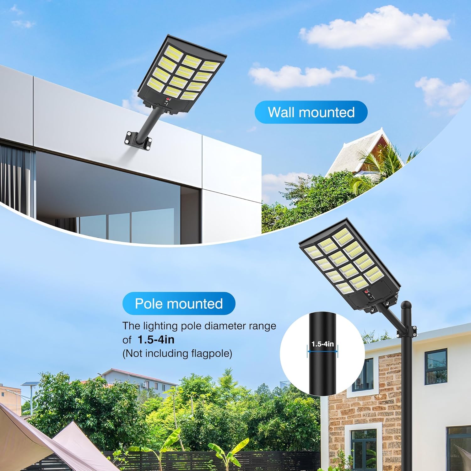 Solar Street Light Motion Sensor Waterproof LED Outdoor Lamp
