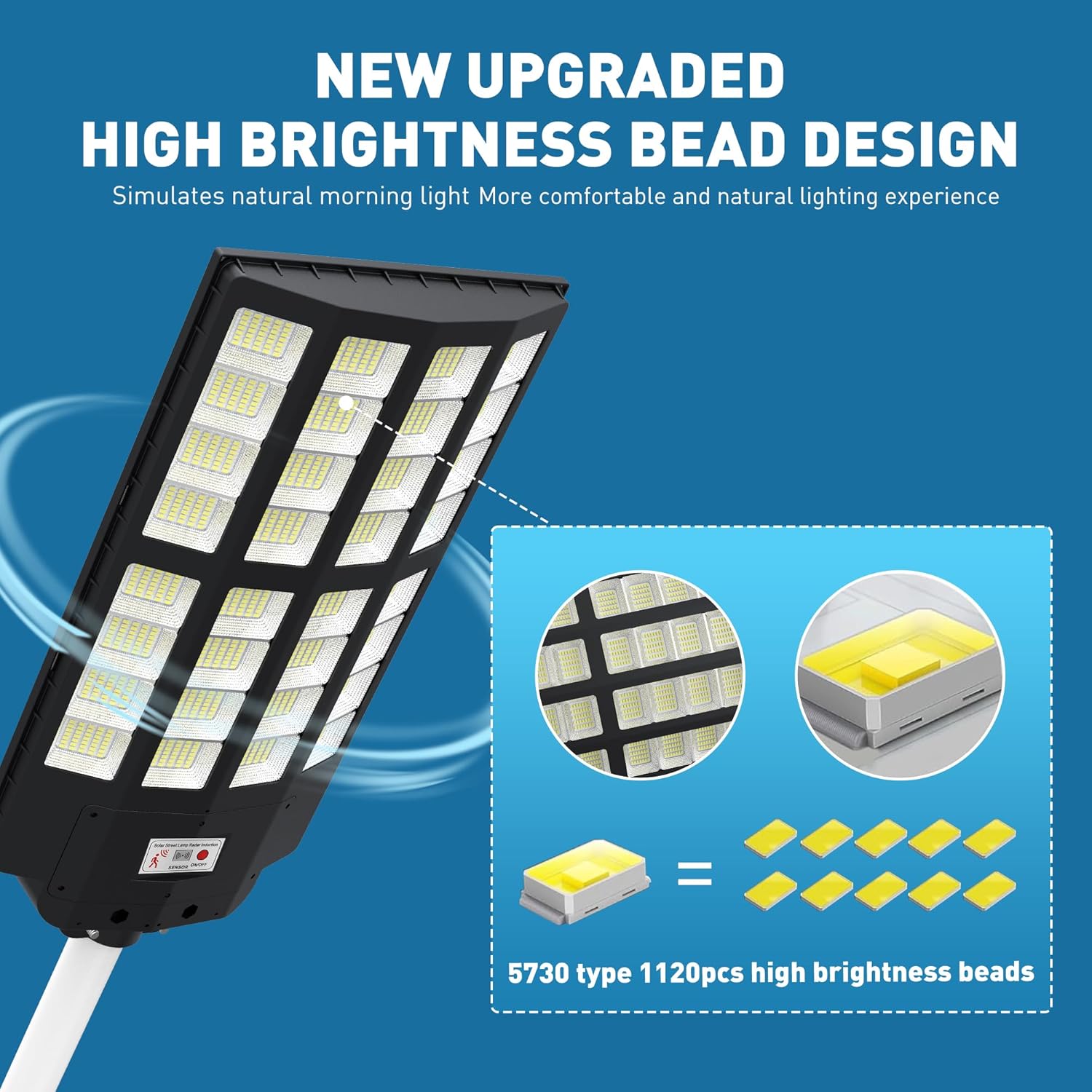 Solar Street Light Motion Sensor Waterproof LED Outdoor Lamp