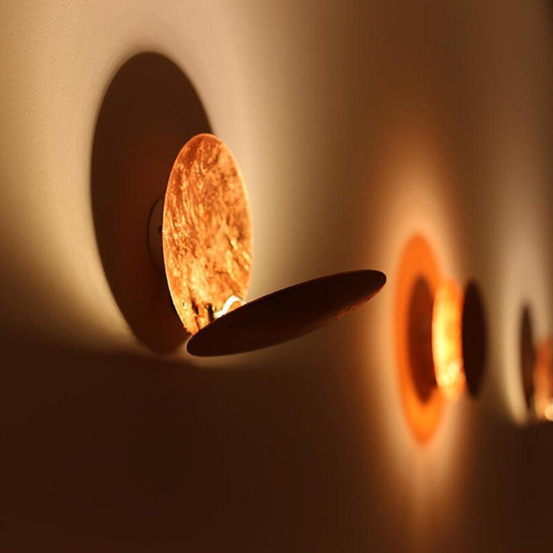 Gold Eclipse LED Wall Lamp – Modern Rotating Wall Light