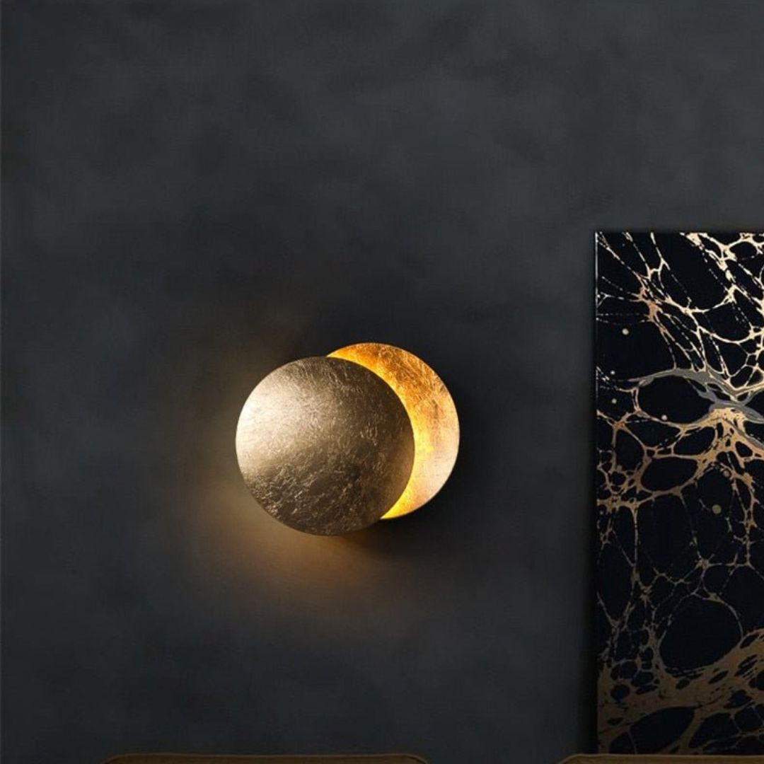 Gold Eclipse LED Wall Lamp – Modern Rotating Wall Light