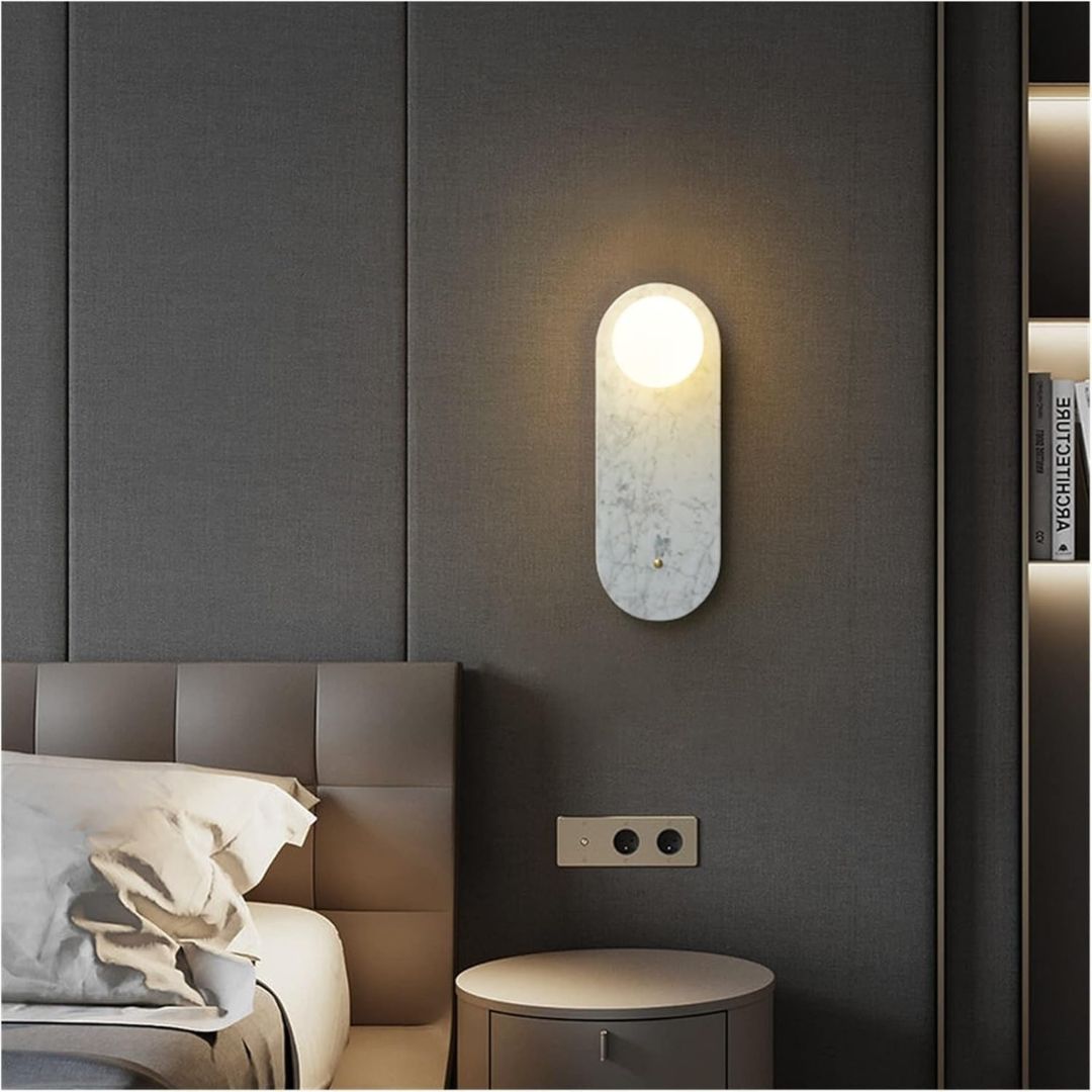 Elegant Marble Wall Lamp Sconce Light – 36cm Height, G9 Bulb Compatibility